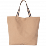 Grand sac shopping écoresponsable NS110 - Hemp / Desert Sand / Horizon Blue Stripe personnalisable - Vue de face