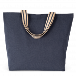 Grand sac shopping écoresponsable NS110 - Horizon Blue / Desert Sand / Horizon Blue Stripes personnalisable - Vue de fac