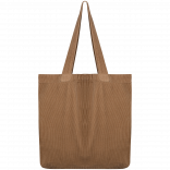 Sac écoresponsable délavé en velours côtelé NS133 - Washed Dark Camel personnalisable - Vue de face