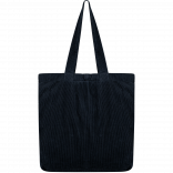 Sac écoresponsable délavé en velours côtelé NS133 - Washed Navy Blue personnalisable - Vue de face