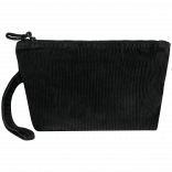 Pochette écoresponsable délavée en velours côtelé NS134 - Washed black personnalisable - Vue de face