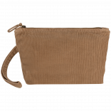 Pochette écoresponsable délavée en velours côtelé NS134 - Washed Dark Camel personnalisable - Vue de face