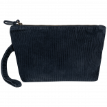 Pochette écoresponsable délavée en velours côtelé NS134 - Washed Navy Blue personnalisable - Vue de face