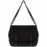 Sac besace écoresponsable délavé NS140 - Washed black personnalisable - Vue de face