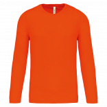 T-shirt de sport manches longues homme PA443 - Fluorescent Orange personnalisable - Vue de face