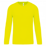 T-shirt de sport manches longues homme PA443 - Fluorescent Yellow personnalisable - Vue de face