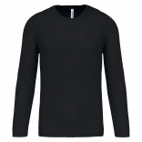 T-shirt de sport manches longues homme PA443 - Black personnalisable - Vue de face