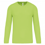 T-shirt de sport manches longues homme PA443 - Lime personnalisable - Vue de face