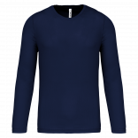 T-shirt de sport manches longues homme PA443 - Sporty Navy personnalisable - Vue de face
