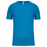 T-shirt sport manches courtes enfant PA445 - Aqua Blue personnalisable - Vue de face