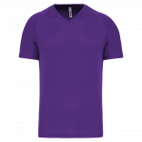 T-shirt de sport manches courtes col v homme PA476 - Violet personnalisable - Vue de face