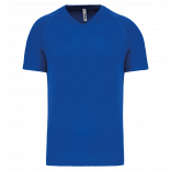 T-shirt de sport manches courtes col v homme PA476 - Sporty Royal Blue personnalisable - Vue de face