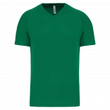T-shirt de sport manches courtes col v homme PA476 - Kelly Green personnalisable - Vue de face