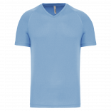 T-shirt de sport manches courtes col v homme PA476 - Sky Blue personnalisable - Vue de face