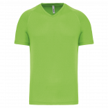 T-shirt de sport manches courtes col v homme PA476 - Lime personnalisable - Vue de face