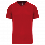 T-shirt de sport manches courtes col v homme PA476 - Red personnalisable - Vue de face