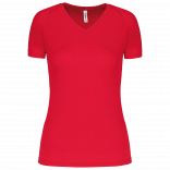 T-shirt de sport manches courtes col v femme PA477 - Red personnalisable - Vue de face