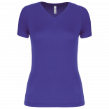 T-shirt de sport manches courtes col v femme PA477 - Violet personnalisable - Vue de face