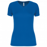 T-shirt de sport manches courtes col v femme PA477 - Sporty Royal Blue personnalisable - Vue de face