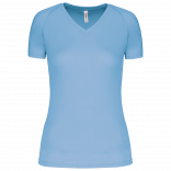 T-shirt de sport manches courtes col v femme PA477 - Sky Blue personnalisable - Vue de face