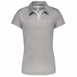 Polo sport manches courtes femme PA483 - Grey Melange personnalisable - Vue de face