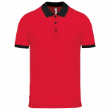 Polo piqué performance homme PA489 - Red / Black personnalisable - Vue de face