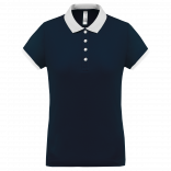 Polo piqué performance femme PA490 - Sporty Navy / White personnalisable - Vue de face