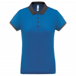 Polo piqué performance femme PA490 - Sporty Royal Blue / sporty grey personnalisable - Vue de face