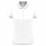 Polo piqué performance femme PA490 - White personnalisable - Vue de face