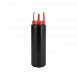 Bouteille de sport hygiénique 1000 ml PA561 - Black / Red personnalisable - Vue de face
