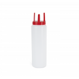 Bouteille de sport hygiénique 1000 ml PA561 - White / Red personnalisable - Vue de face