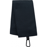 Serviette de golf nid d'abeille - 50 x 40 cm PA579 - Black personnalisable - Vue de face