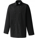 Veste de cuisine manches longues PR657 - Black personnalisable - Vue de face
