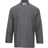 Veste Denim chef cuisinier PR660 - Grey Denim personnalisable - Vue de face