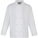 Veste de cuisine manches longues à boutons pression PR665 - White personnalisable - Vue de face
