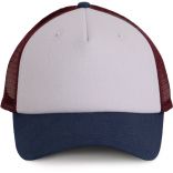 Casquette Trucker - 5 panneaux White / Indigo / Wine