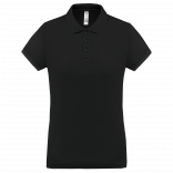 Polo piqué performance femme PA490 - Black personnalisable - Vue de face