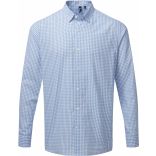 Chemise vichy gros carreaux PR252 - Light Blue / White