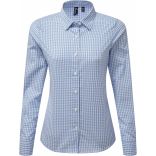 Chemise vichy gros carreaux PR352 - Light Blue / White