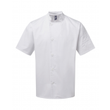 Veste chef cuisinier manches courtes "Essential" PR900 - White personnalisable - Vue de face