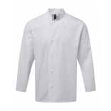 Veste chef cuisinier manches longues "Essential" PR901 - White personnalisable - Vue de face