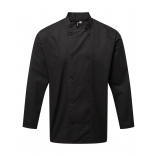 Veste chef cuisinier manches longues Coolchecker® PR903 - Black personnalisable - Vue de face