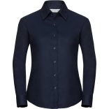 Chemise femme manches longues Oxford RU932F - Bright Navy personnalisable - Vue de face