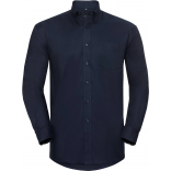 Chemise homme manches longues Oxford RU932M - Bright Navy personnalisable - Vue de face
