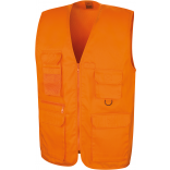 Gilet Safari R045X - Orange personnalisable - Vue de face