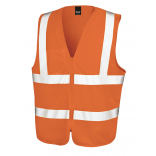 Gilet de sécurité zippé R202X - Fluorescent Orange personnalisable - Vue de face