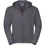 Sweat-shirt zippé capuche Authentic homme RU266M - Convoy Grey personnalisable - Vue de face