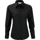 Chemise femme manches longues Oxford RU932F - Black personnalisable - Vue de face