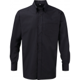 Chemise homme manches longues Oxford RU932M - Black personnalisable - Vue de face