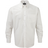 Chemise homme manches longues Oxford RU932M - White personnalisable - Vue de face